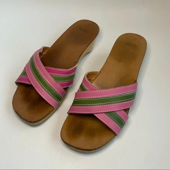 Coach Clog Mule Leather Stripe Sandal - Picture 10 of 16